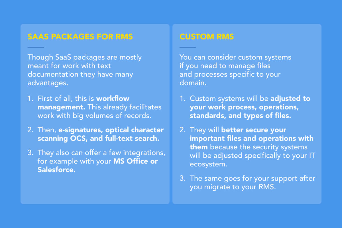 Custom Records Management System vs SaaS